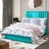 Dreamer King Size Divan Bed with Lined Headboard - Teal