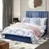 Dreamer Single Divan Bed with Lined Headboard - Blue