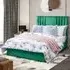 Dreamer Super King Size Divan Bed with Lined Headboard - Green