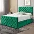 Dreamscape Double Divan Bed with Storage - Green, Velvet