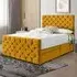 Dreamscape Double Divan Bed with Storage - Yellow, Velvet