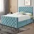 Dreamscape King Size Divan Bed with Storage - Duck Egg, Velvet