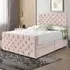 Dreamscape King Size Divan Bed with Storage - Pink, Velvet