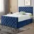 Dreamscape Small Double Divan Bed with Storage - Blue, Velvet