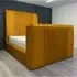 Emri King Size TV Bed Frame with Lined Headboard - Mustard, Velvet