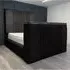 Emri Super King Size TV Bed Frame with Lined Headboard - Black, Velvet