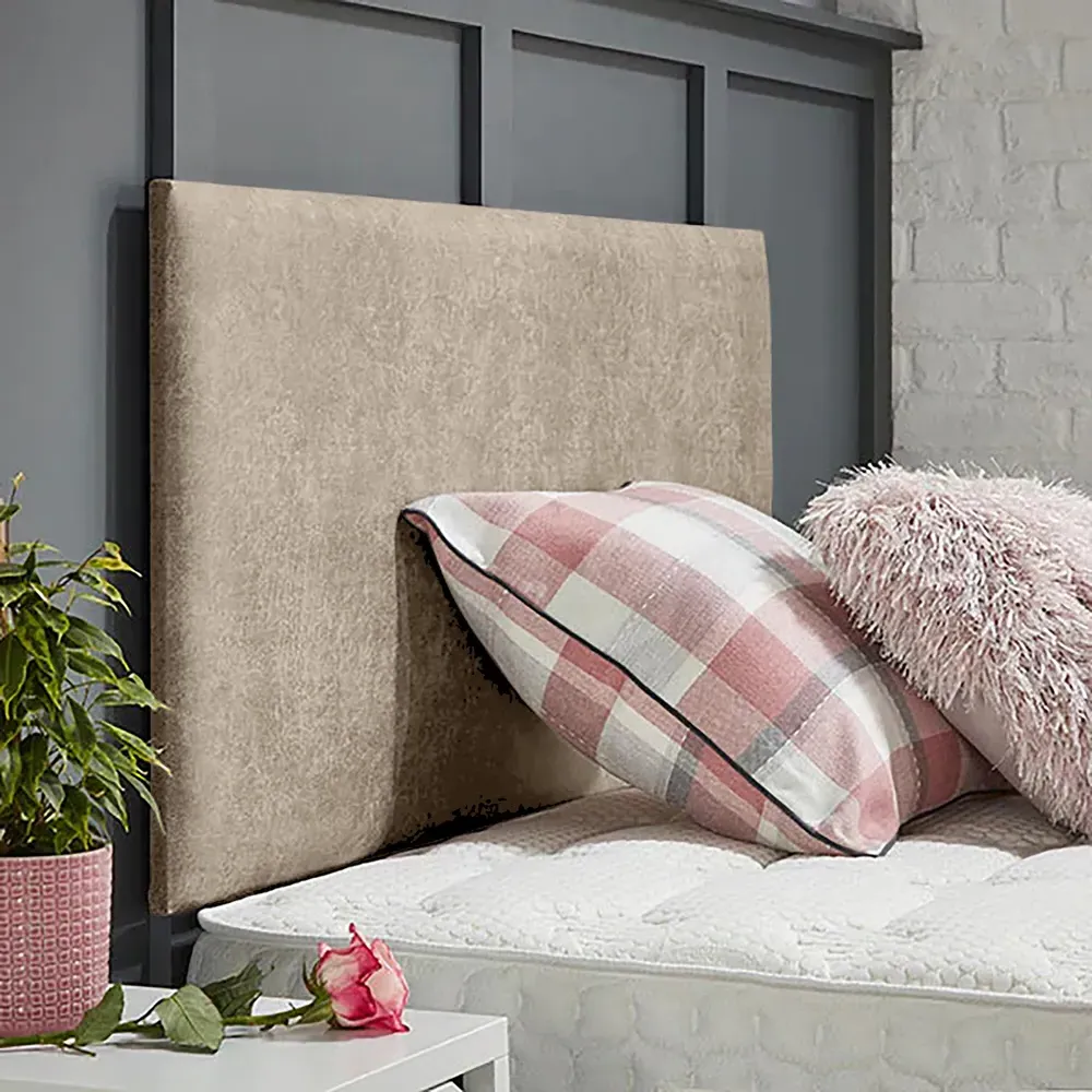 Fluso King Size Strutted Headboard - Cream, Naples Fabric