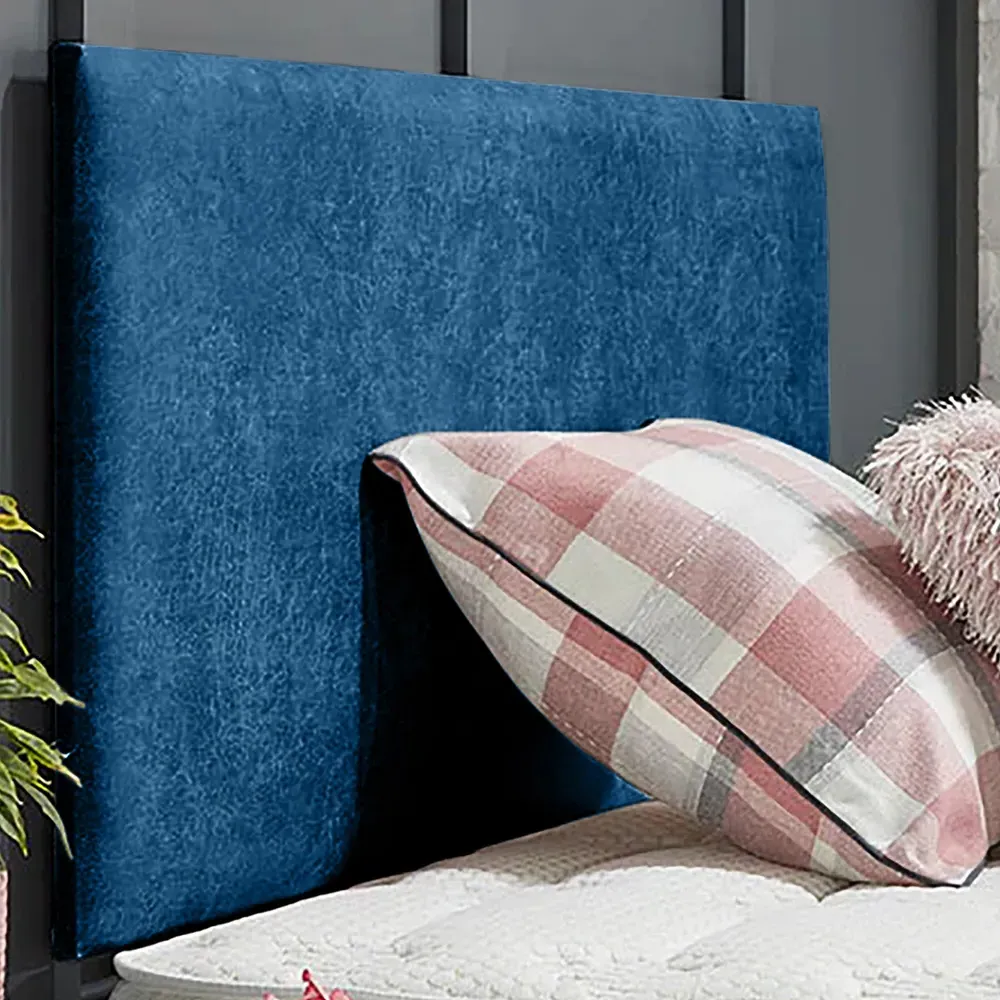 Fluso Single Strutted Headboard - Blue, Naples Fabric