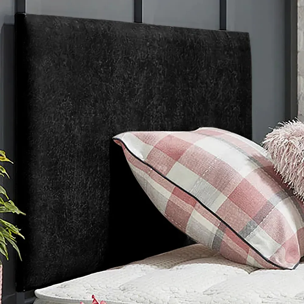 Fluso Small Single Strutted Headboard - Black, Naples Fabric image