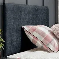 Fluso Small Single Strutted Headboard - Charcoal, Naples Fabric