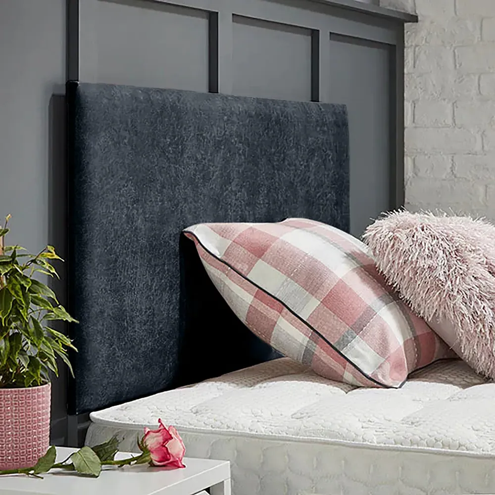 Fluso Super King Size Strutted Headboard - Charcoal, Naples Fabric