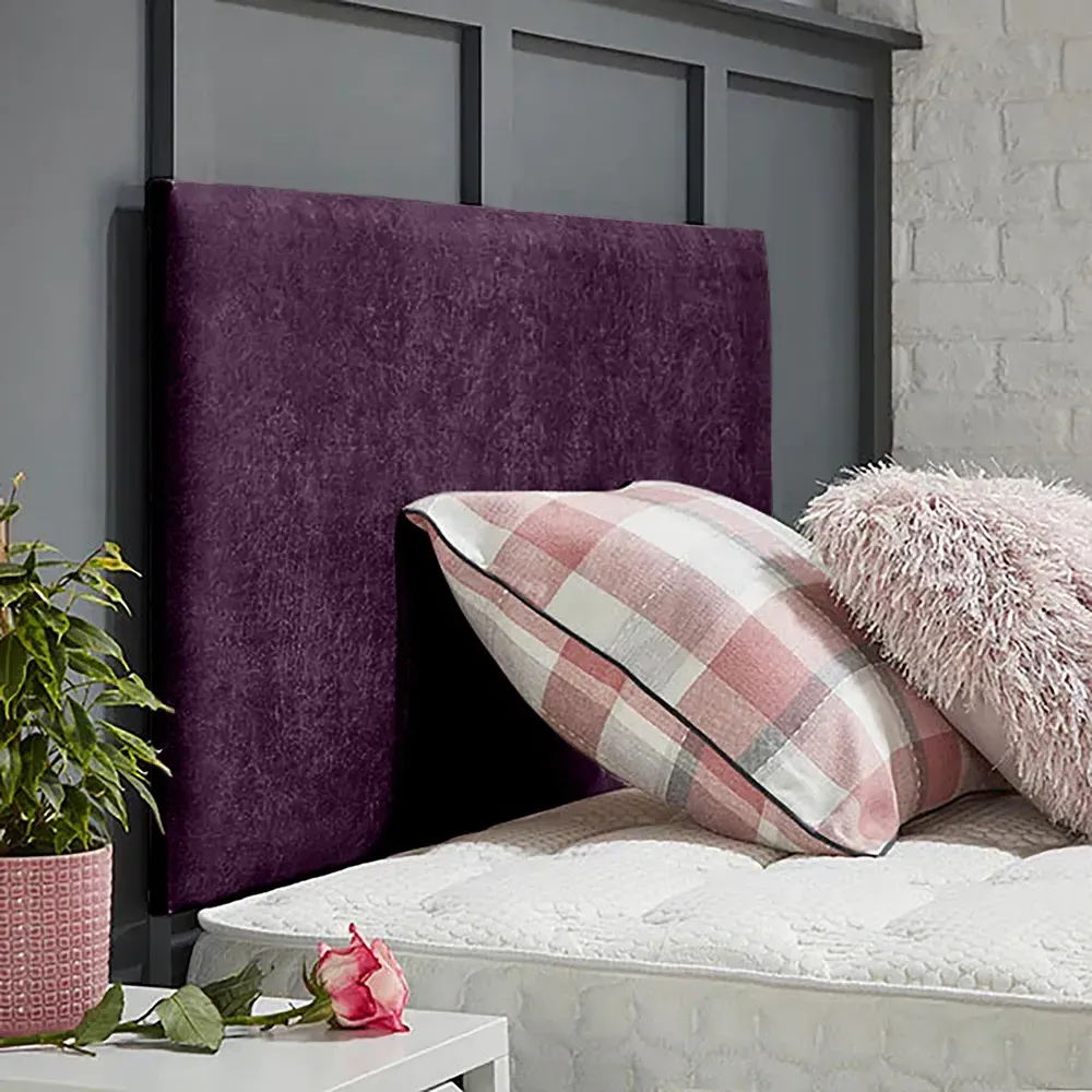 Fluso Super King Strutted Headboard - Purple, Naples Fabric