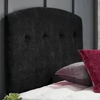 Harris King Size Strutted Headboard - Black, Naples Fabric