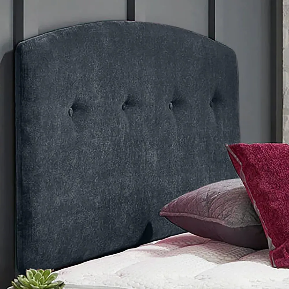 Harris King Size Strutted Headboard - Charcoal, Naples Fabric