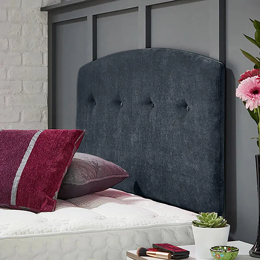 Harris Single Strutted Headboard - Charcoal, Naples Fabric