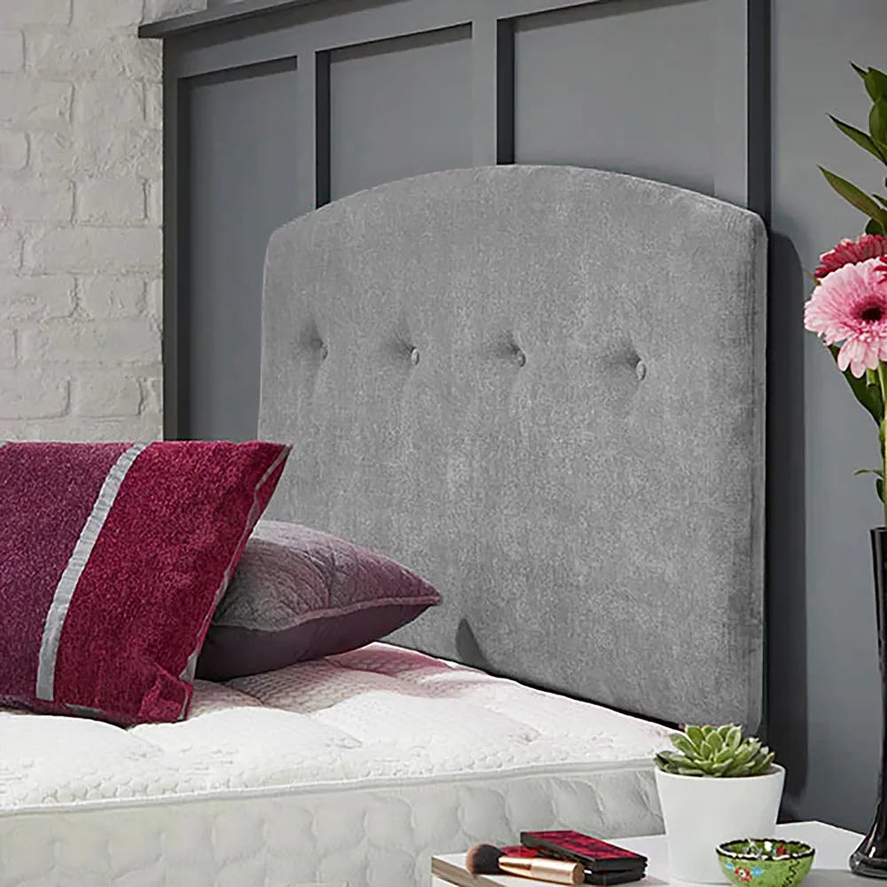 Harris Super King Size Strutted Headboard - Silver, Naples Fabric