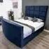 Lurvi Double TV Bed Frame - Blue, Velvet