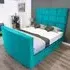 Lurvi King Size TV Bed Frame - Blue, Velvet