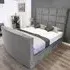 Lurvi Super King Size TV Bed Frame with Remote - Silver, Velvet