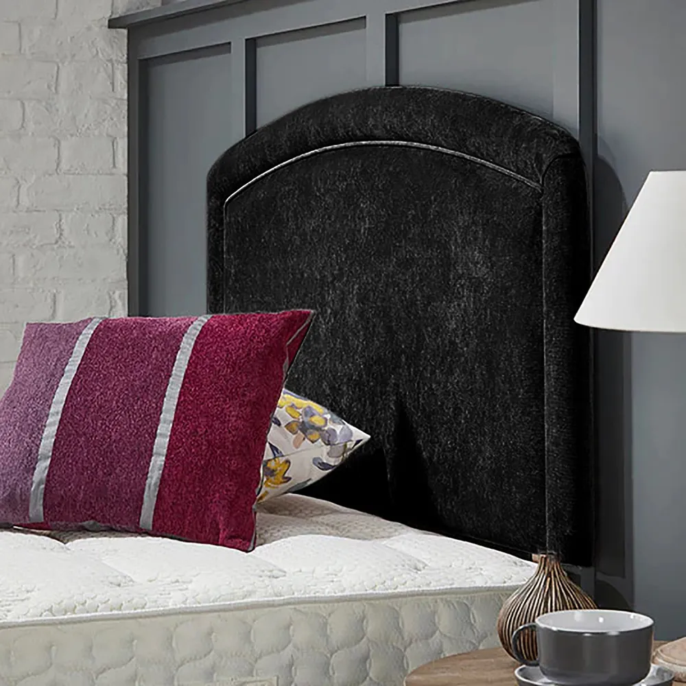 Melanie Double Strutted Headboard - Black, Naples Fabric