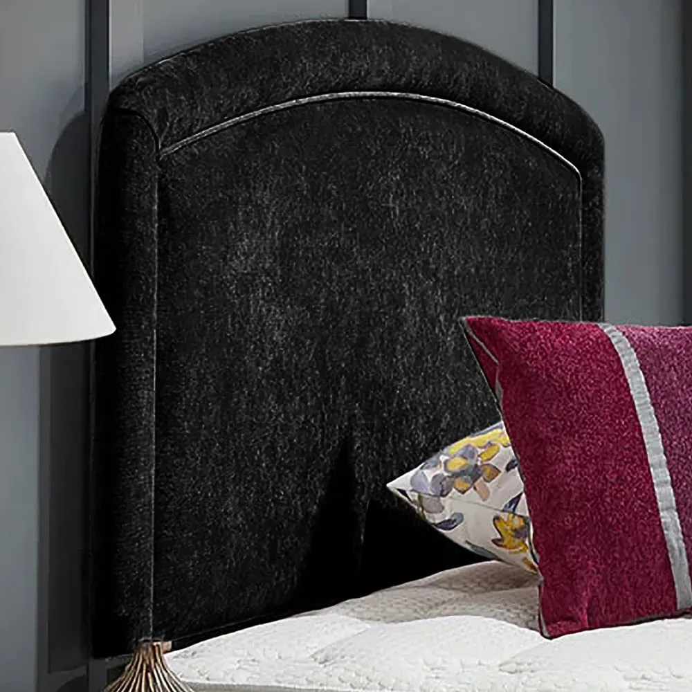Melanie Small Double Strutted Headboard - Black, Naples Fabric