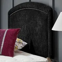 Melanie Small Single Strutted Headboard - Black, Naples Fabric