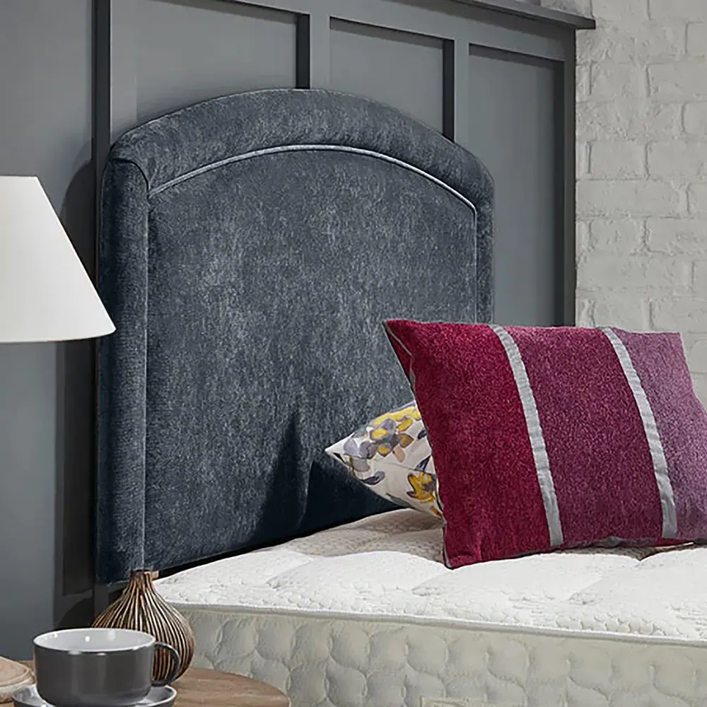 Melanie Super King Size Strutted Headboard - Charcoal, Naples Fabric