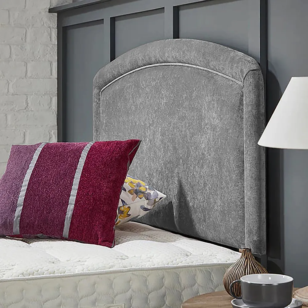 Melanie Super King Size Strutted Headboard - Silver, Naples Fabric