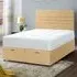 Napster Small Double Ottoman Bed with Storage - Beige, Velvet