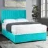 Naptime Double Divan Bed with Lined Headboard - Green, Velvet