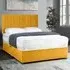 Naptime Double Divan Bed with Lined Headboard - Yellow, Velvet