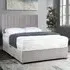 Naptime King Size Divan Bed with Lined Headboard - Silver, Velvet
