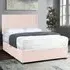 Naptime Small Double Divan Bed with Lined Headboard - Pink, Velvet