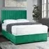 Naptime Super King Size Divan Bed with Lined Headboard - Green, Velvet