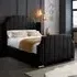 Nelly Double Bed Frame with Winged Headboard - Black, Velvet