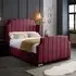 Nelly Super King Size Bed Frame with Winged Headboard - Maroon, Velvet