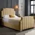 Nelson Double Bed Frame with Headboard - Beige, Velvet