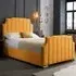 Nelson Double Bed Frame with Headboard - Orange, Velvet