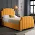 Nelson King Size Bed Frame with Headboard - Orange, Velvet