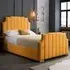 Nelson Super King Size Bed Frame with Headboard - Orange, Velvet