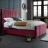 Redding Double Bed Frame with Headboard - Maroon, Velvet