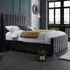 Redding King Size Bed Frame with Headboard - Grey, Velvet