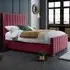 Redding Super King Size Bed Frame with Headboard - Maroon, Velvet