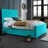 Redding Super King Size Bed Frame with Headboard - Teal, Velvet