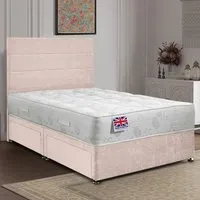 Repose King Size Divan Bed with 2 Drawers - Blush, Velvet