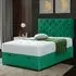 Resthaven Small Double Ottoman Bed with Storage - Green, Velvet