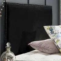 Riely Double Strutted Headboard - Black, Naples Fabric