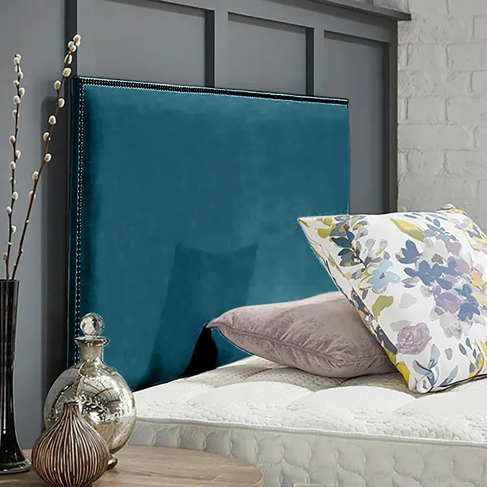 Riely Double Strutted Headboard - Teal, Naples Fabric