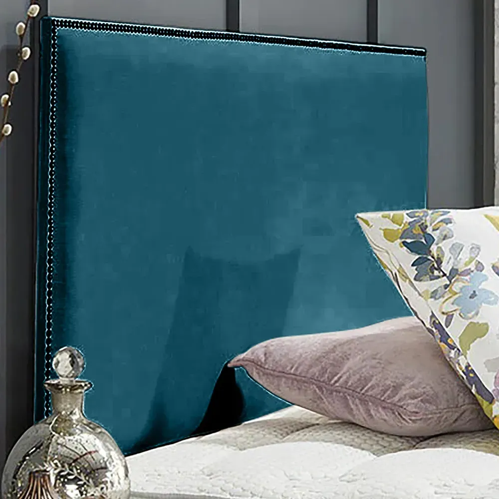 Riely Double Strutted Headboard - Teal, Naples Fabric