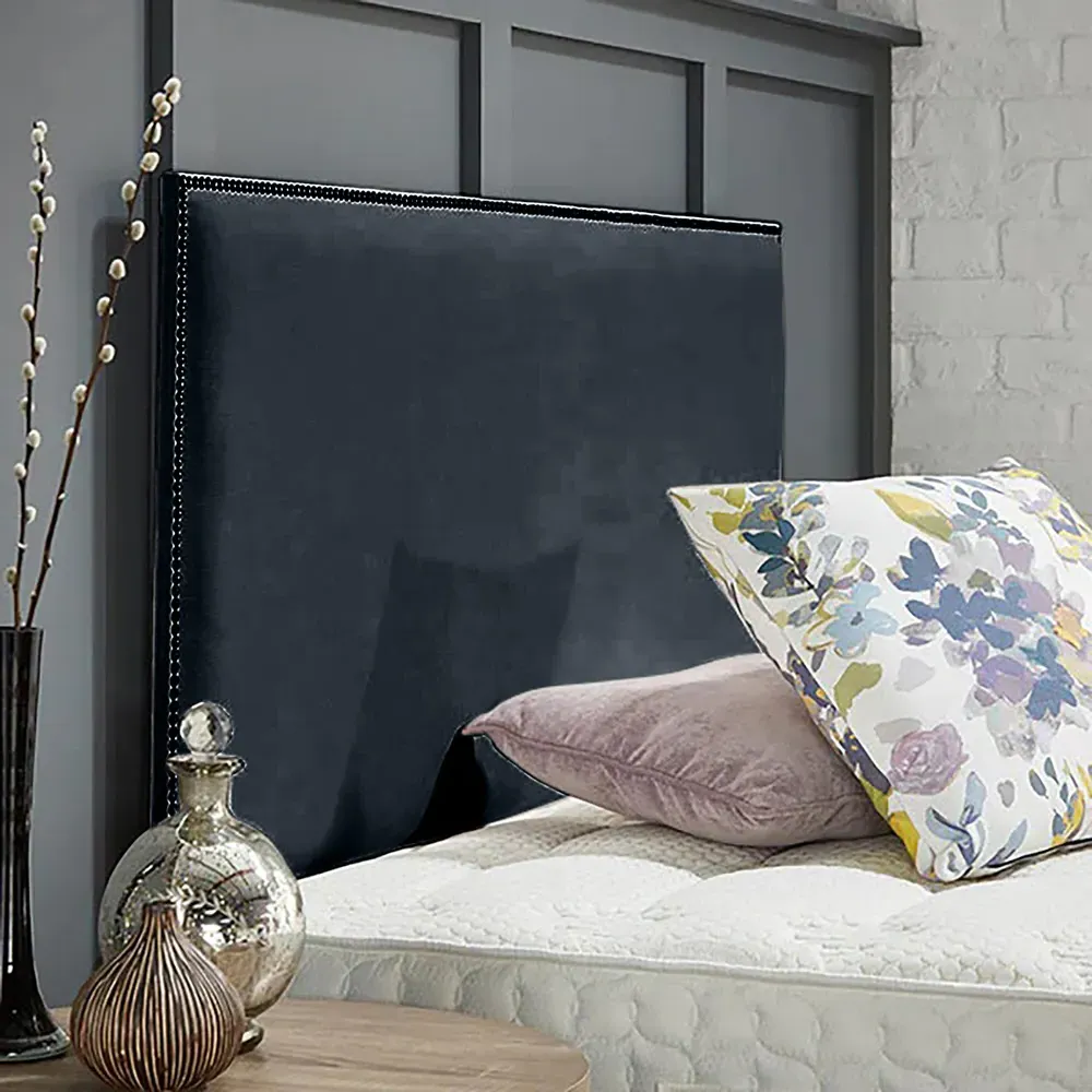Riely King Size Strutted Headboard - Charcoal, Naples Fabric